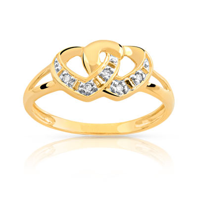 Bague or 750 2 tons diamant