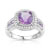 Bague or 750 blanc am&eacute;thyste et diamant