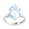 Bague or 750 blanc aigue-marine