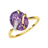 Bague or 750 2 tons améthyste et diamant