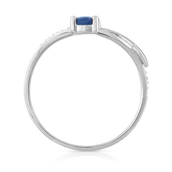 Bague or 750 blanc saphir ovale