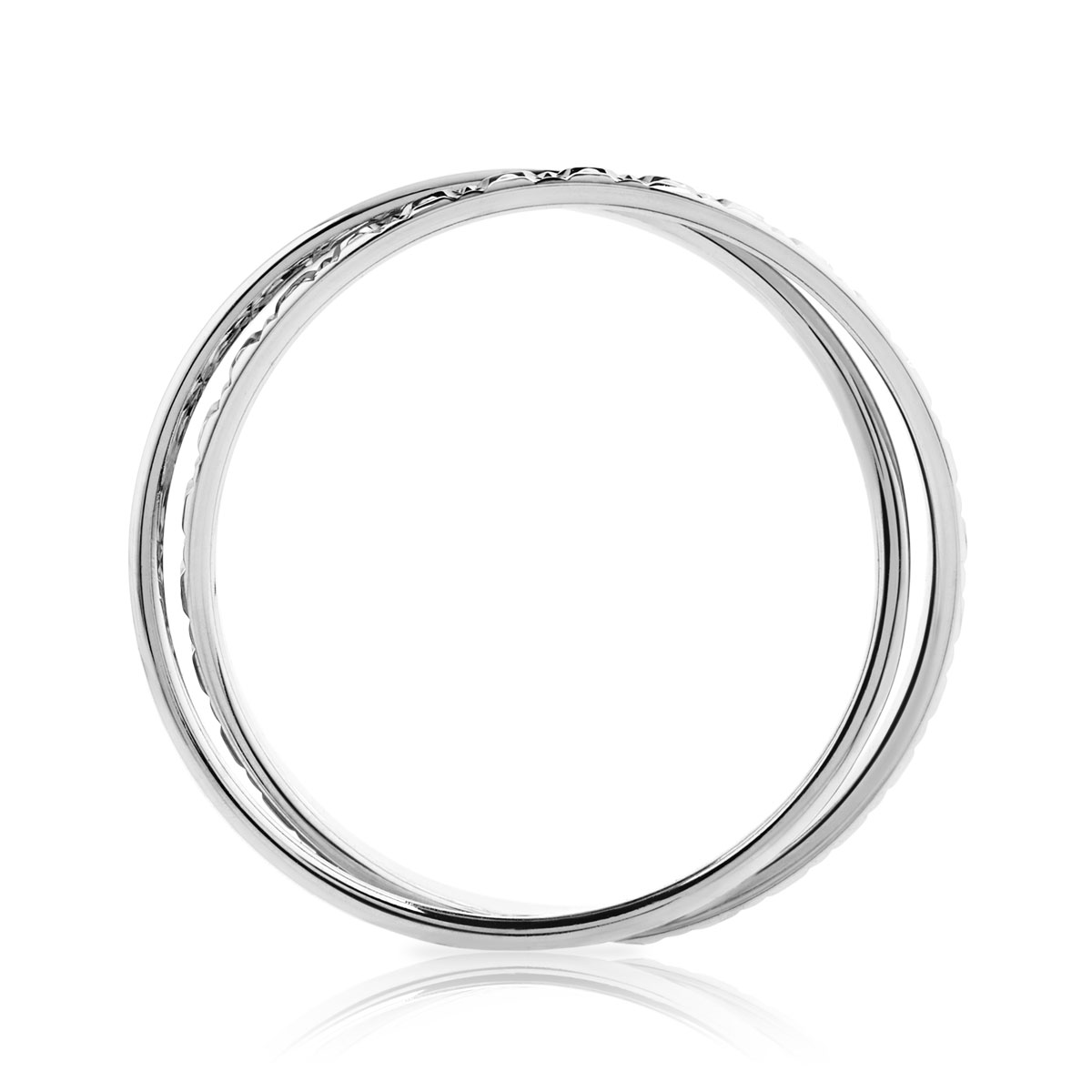Alliance or 750 diamanté anneaux mobiles entrelacés - vue 2