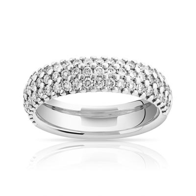 Alliance demi-tour or 750 blanc diamant