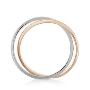 Alliance 2 ors 750 diamanté anneaux entrelacés