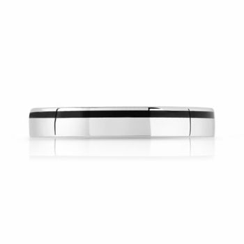 Alliance or 750 blanc et laque céramique noire 3 mm