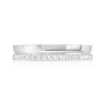 Alliance or 750 blanc poli et diamanté 3,5 mm