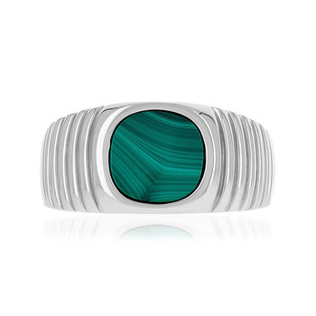 Chevalière argent 925 malachite