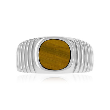 Chevalière argent 925 oeil de tigre