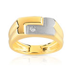 Bague 2 ors 750 diamant