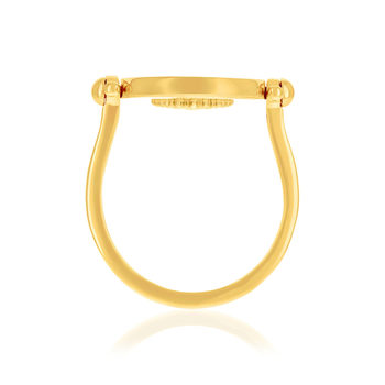 Bague plaqué or laque noire