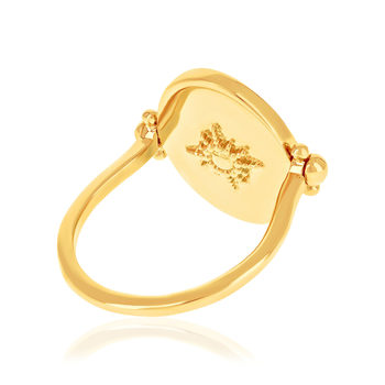 Bague plaqué or laque noire