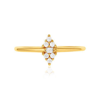 Bague plaqué or zirconias