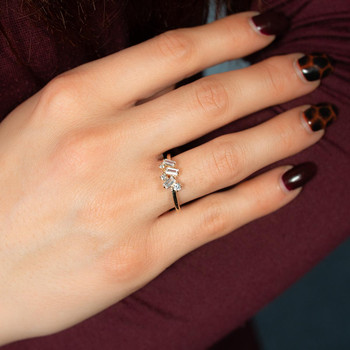 Bague plaqué or zirconias