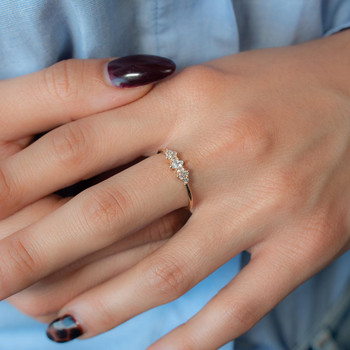 Bague plaqué or zirconias