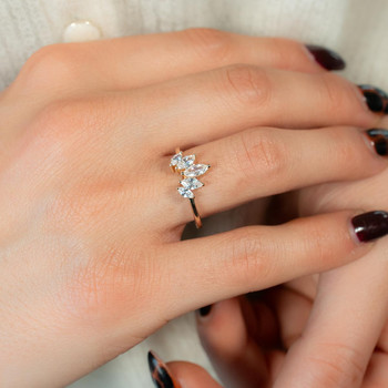 Bague plaqué or zirconias