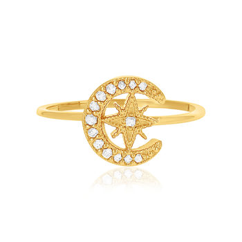 Bague plaqué or zirconias
