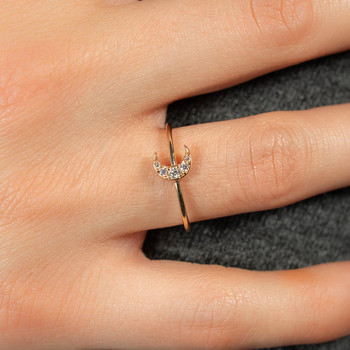 Bague plaqué or zirconias