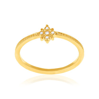 Bague plaqué or zirconias