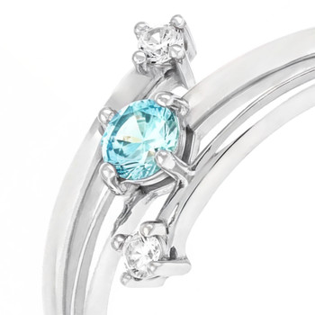 Bague argent zirconias