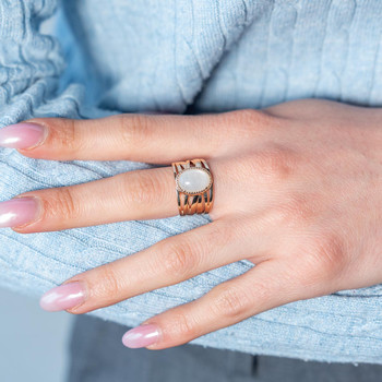 Bague plaqué or pierre synthétique blanche