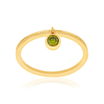 Bague plaqué or zirconia vert