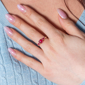 Bague plaqué or zirconias roses
