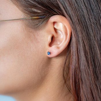 Boucles d'oreilles argent 925 pierres synthétiques bleues foncées