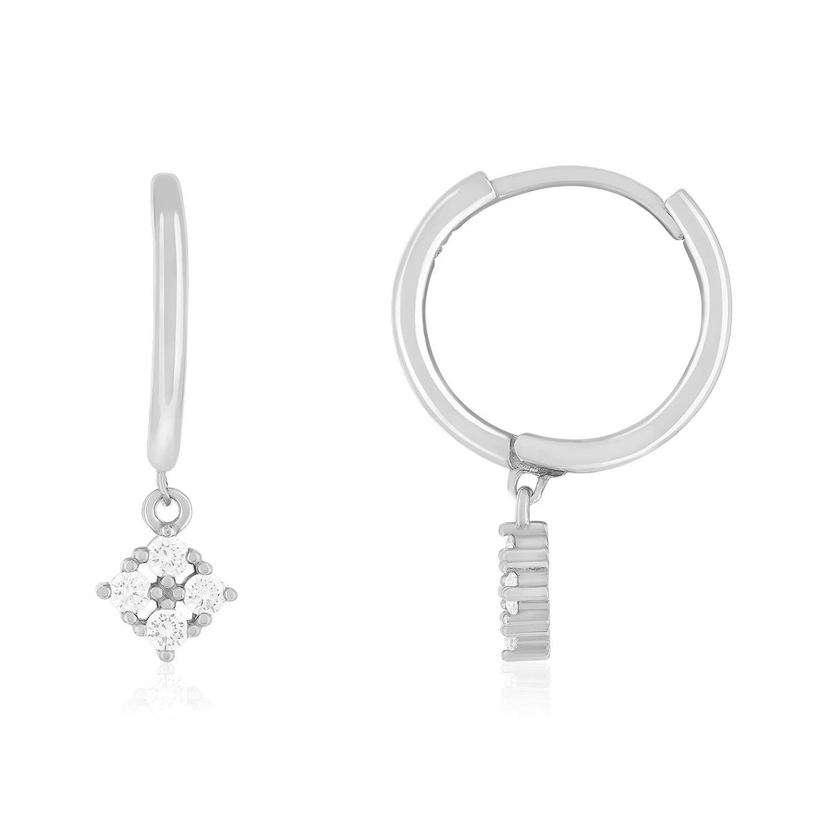 Créoles argent 925 pampilles et zirconias
