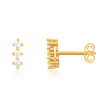 Boucles d'oreilles plaqué or zirconias