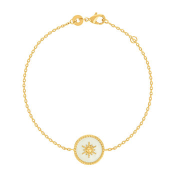 Gold-plated white lacquer bracelet 18 cm