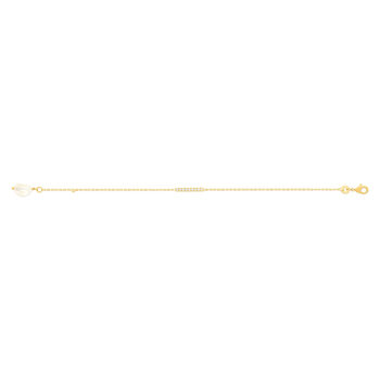 Bracelet plaqué or zirconias et perle de culture 18 cm