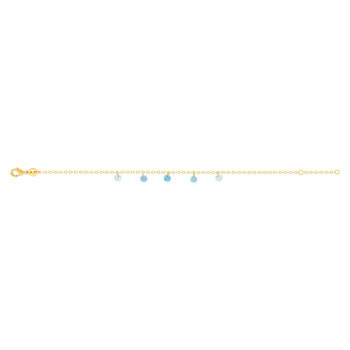 Gold-plated bracelet blue synthetic stones 18 cm