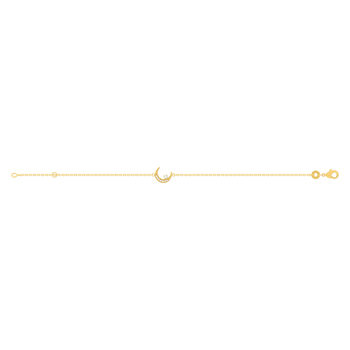 Gold-plated moon and zirconia bracelet 18 cm