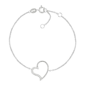 Bracelet argent 925 coeur et zirconias