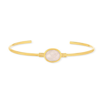 Vergulde armband met natuurlijke roze steen 60mm