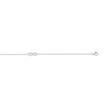 Bracelet argent 925 motif infini et zirconias 18 cm