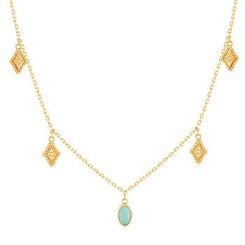 Gold-plated necklace amazonite 45cm
