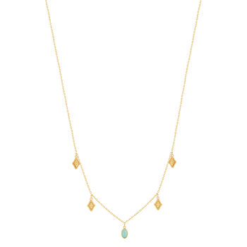 Gold-plated necklace amazonite 45cm