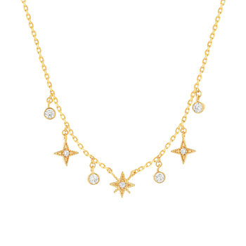Collier plaqué or zirconias 45 cm