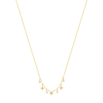 Collier plaqué or zirconias 45 cm