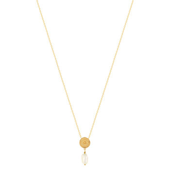 Collier plaqué or perle de culture 45 cm