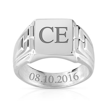 Chevalière argent 925 carrée
