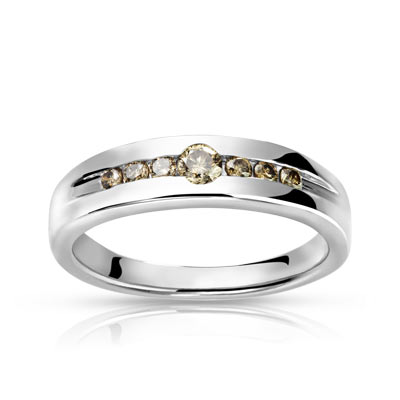 Bague argent 925 diamant ambré