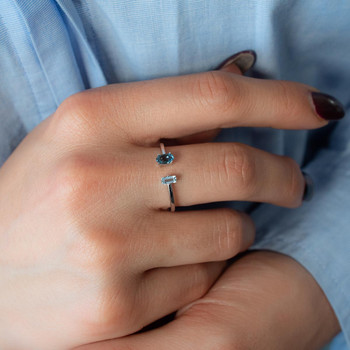 Bague argent 925 topazes