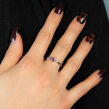 Bague argent 925 améthystes et topazes blanches