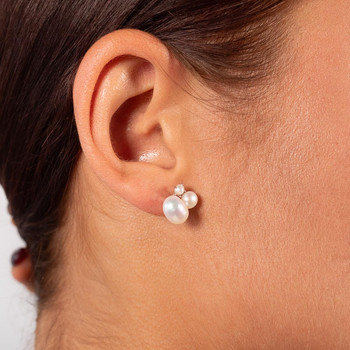 Boucles d'oreilles argent 925 perles de culture de Chine
