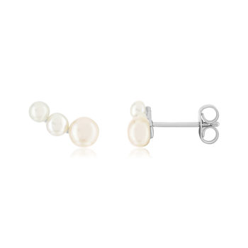 Silver earrings 925 cultured pearls from China