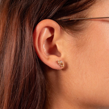 Boucles d'oreilles argent 925 citrines et zirconias