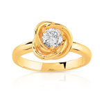 Bague plaqué or zirconia