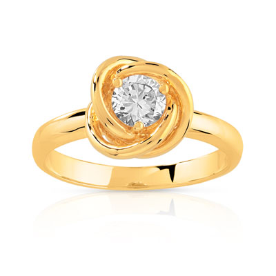 Bague plaqué or zirconia